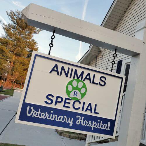 Animals R Special Veterinary Hospital signage